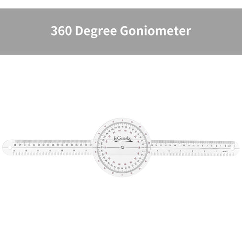 12 Inch Goniometer for Orthopaedic Use, 360 Degree Large Size Plastic Goniometer?Physical Therapy Angle Protractor Ruler for Knee Joints, Elbow, S...