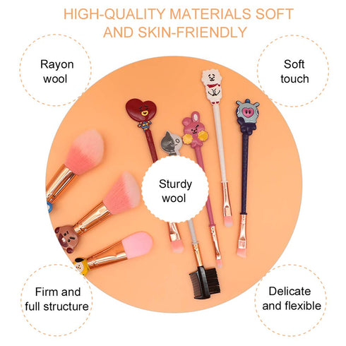 Makeup Brush Set w/Pouch Cosmetic Brushes With Sailor Moon Gems(KS-BTS)...