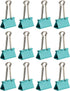 JAM PAPER Colorful Binder Clips - Large - 1 1/2 Inch (41 mm) - Teal Binderclips - 12/Pack...