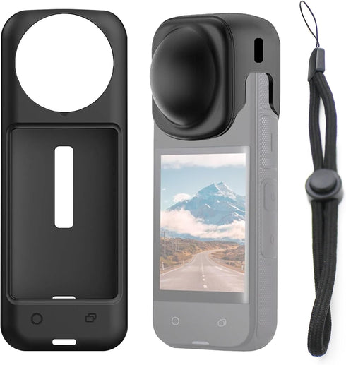 Protective Case Compatible with Insta360 X4 Replacement for Insta 360 X4 Lens Cap Camera Silicone Protective Cover Accessories Kit includes Buckle...