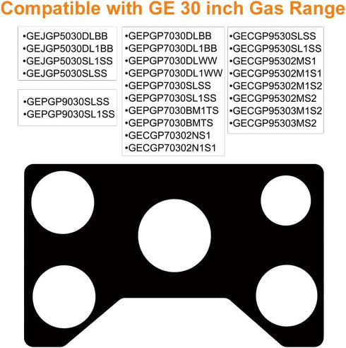 compatible with GE 30 inchGas Range Protectors - Non Stick Stove Protector for Gas Range - Washable Liner for Gas Range,JGP5030,PGP7030,PGP9030,CG...