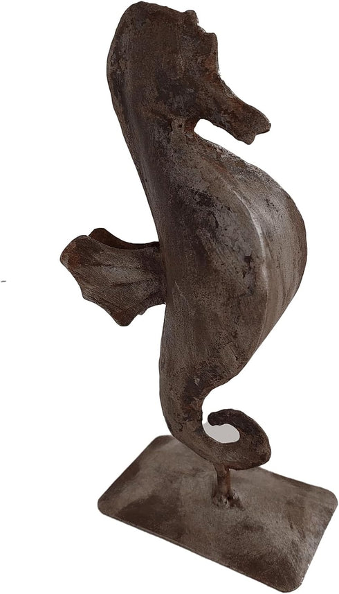 DeKulture Seahorse Statue | Recycled Iron Ocean Decor | Nautical Home Accent (4x2.5x8.5 Inches)...