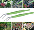 HADIZ Stainless Steel Garden Tweezer Two Piece Set with Curved Tip Tweezers for Cactus and Succulents Gardening(Curved)...
