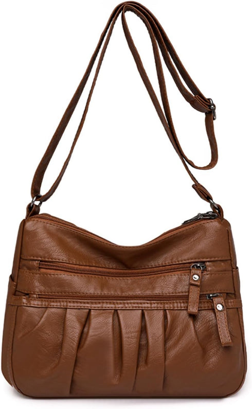 Women Crossbody Handbags Waterproof Shoulder Bag Ladies Soft Leather Purse Satchel Multi Pocket Messenger Bag...