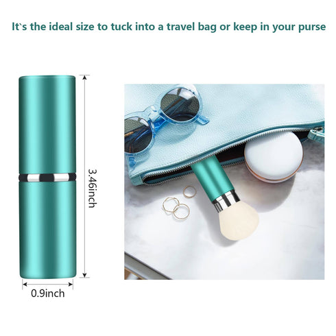 Falliny Retractable Makeup Brushes, Travel Mini Face Kabuki Blush Brush, Portable Powder Foundation Sunscreen Brush with Cover for Blush, Bronzer,...