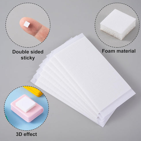6 Sheets Foam Adhesive Squares, 990pcs Total Double Sided Self Adhesive Dots, Precut Squares Strips Foam Tape for DIY Arts & Crafts, 2 Sizes (0.47...
