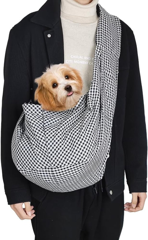 Dog Cat Sling Carrier Adjustable Strap Travel Hands Free Safe Bag Small Puppy Backpack for Outdoor Travel...