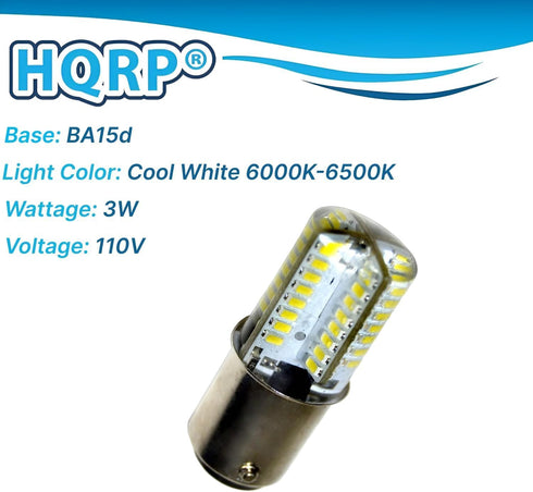 HQRP 120V LED Light Bulb Cool White compatible with Clarke 40920A CK-40920A 911113 Replacement fits Super 7 7R Su7R B2 Edge hand sanders...