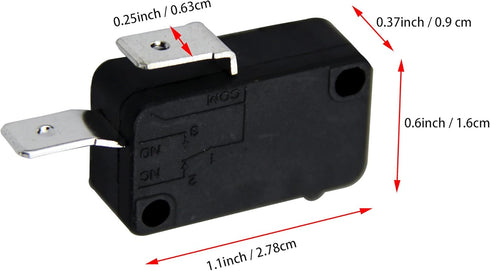 4 Packs SZM-V16-FD-63 Microwave Oven Door Micro Switch 16A 125V/250V Door Interlock, Compatible with Samsung LG GE Microwave Oven 253820 EAP237422...