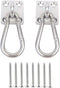 2 Set Heavy Duty Hanger Hook Hammock Wall Mount, Suspension Ceiling Hooks Outdoor Swing Mounting Hook Exercise Hook Stainless Steel Swivel Carabin...
