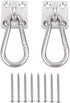 2 Set Heavy Duty Hanger Hook Hammock Wall Mount, Suspension Ceiling Hooks Outdoor Swing Mounting Hook Exercise Hook Stainless Steel Swivel Carabin...