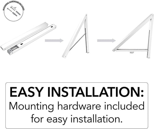 Single Foldable Clothing Rack, Wall-Mounted Retractable Clothes Hanger for Laundry Dryer Room, Hanging Drying Rod, Small Collapsible Folding Garme...