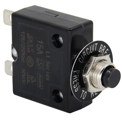 125-250V AC 50V DC Push Button Circuit Breaker 20Amp Thermal Overload Protector L1 Series Manual Reset Thermal Circuit Breaker 20A...