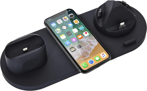 Phone Charger,6 in 1 Multi-Function qi Fast Wireless/USB Charging Station for Apple Watch, AirPods Pro, iPhone 13/13 Pro/12/12 Pro/11 Series/XS Ma...