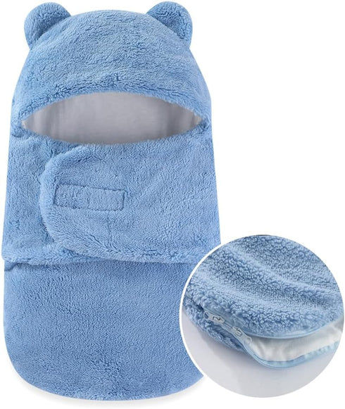 Baby Winter Fleece Swaddle Blanket 0-3 Months Boys Girls Warm Adjustable Newborn Swaddling Wrap Soft Plush Sleeping Sacks...