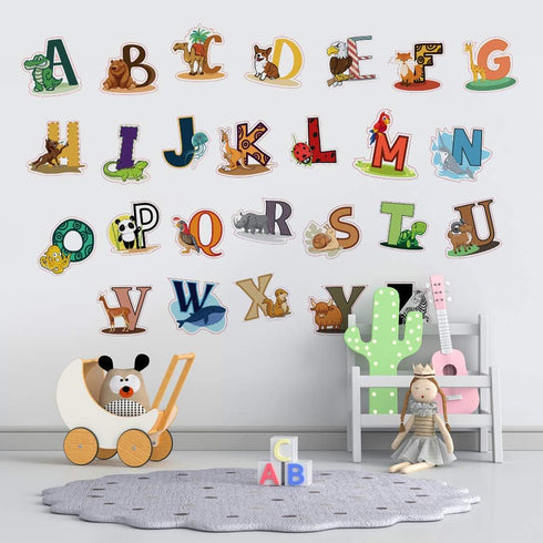 DEKOSH Alphabet Wall Decals - Colorful ABC Wall Stickers for Kindergarten, Playroom & Baby Nursery...