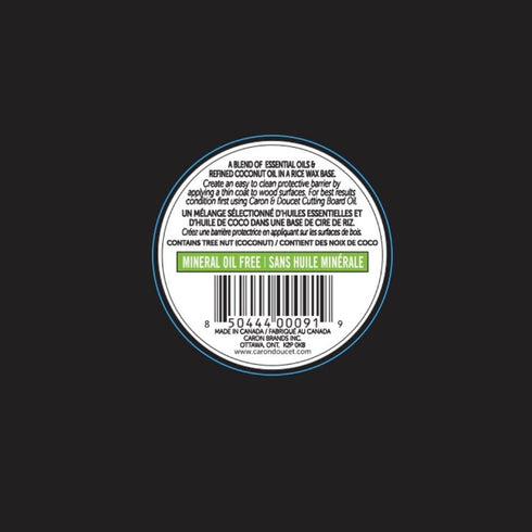 Caron & Doucet - Cutting Board & Butcher Block Conditioning Oil & Wood Finishing Wax Bundle | 100% Plant-Based & Vegan, Best for Wood & Bamboo Con...