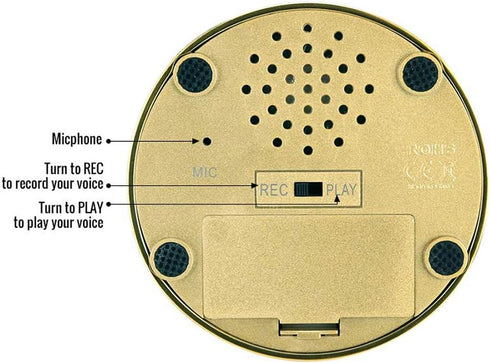 Neutral Recordable Sound Button –Record Talking Button - Record & Playback Your Own Message - 30 Second Recording Button (Golden)...