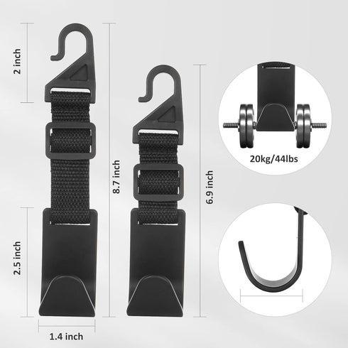 Adjustable Car Seat Headrest Hook, Universal Storage Headrest Hanger, Holder Hooks, Organizer for Vehicle, Strong and Durable Backseat Hanger Inte...