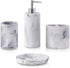 ZCCZ Toothbrush Holder for Bathroom Marble Look, Electric Toothbrush and Toothpaste Organizer, Makeup Brushes Razor Stand, White Marble Design Cup...