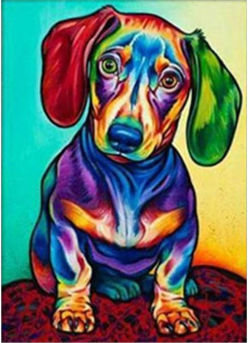 5D DIY Diamond Painting - Animal Resin Cross Stitch Kit - Crystals Embroidery - Home Decor Craft (Dog)...