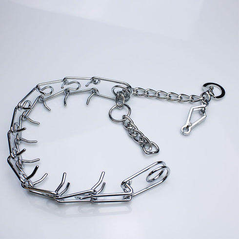 Chrome Plated Prong Dog Collar,no Pull Dog Prong Collar with Spikes,Choke Collar for Dogs Pinch Training Collar (4.0 * 28in)...