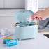 Plastic Trash can Creative Mini Desktop Trash can with lid Small Home Office Cleaning Trash Desktop Storage bin with 50 Trash Bags (Green)...