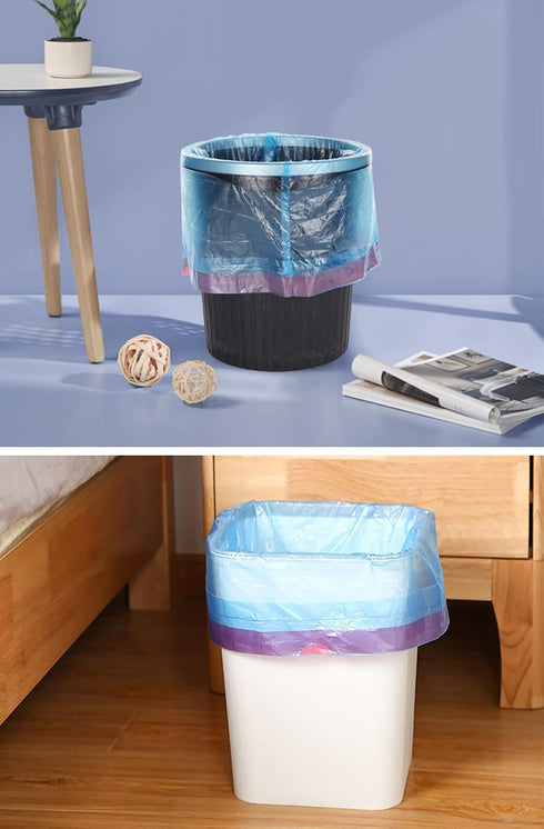 Small Drawstring Trash Bags 4 Gallon Plastic Garbage Can Trash Can Liners 15 Liter for Bathroom Restroom Bedroom Office Toilet 17.7'' x 18.9'' (Mi...