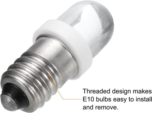 MECCANIXITY 3-3.8V/0.06A E10 Mini Light Bulbs, 15Pcs Miniature Screw Bulbs Flashlight Bulbs for Scientific Experiment Lighting DIY Accessories, Wh...