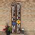 24 Welcome stencil for painting on wood,Home Sign mini Stencils Reusable Porch Sign and Front Door Vertical Welcome Comes with Stencil-Sunflower,D...