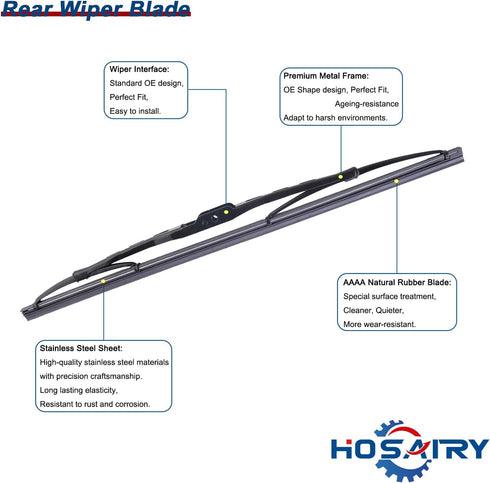 Rear Wiper Arm Blade Set for Jeep Liberty 2008-2012 SUV Vehicles Rear Windshield Wiper Arm Blade Assembly 68034341AD...