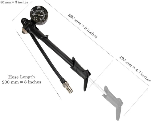 DNM High Pressure 300 PSI(20 BAR) Max Front Fork & Rear Shock Suspension Portable Mini Pump with Air Bleed Button...