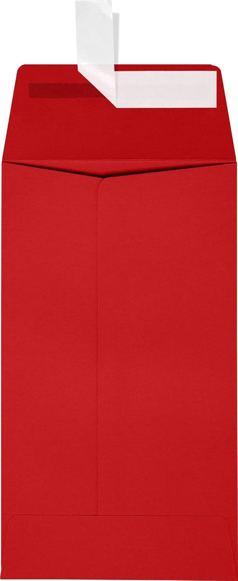 LUXPaper #5 1/2 Coin Envelopes in 80 lb. Ruby Red for Coin Collections, Small Inventory Items, and Stamps, 50 Pack, Envelope Size 3 1/8 x 5 1/2 (R...