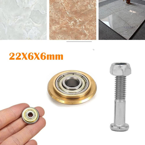 2 Pack Tile Cutter Wheel Cutting Blade Replacement Premium Tungsten Carbide Bearing Ceramic 22×6×6mm Scoring With Bolt Lock Nut For Wall Floor Til...