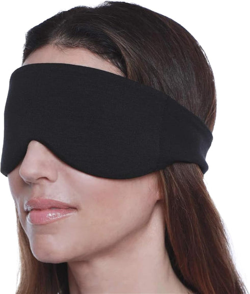 Happyluxe Escape Sleep Mask - Buttery Soft Airplane Eye Mask for Sleeping or Napping in Bed. Machine Washable. - Jet Black, Made in USA...