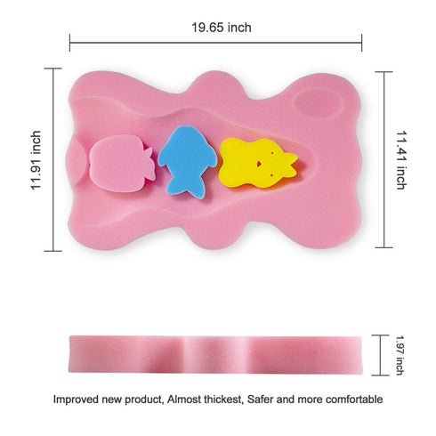 HALLO Soft Infant Bath Sponge Skid Proof Baby Bath Mat Newborn Odor Free (Pink)...