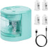 AUAUY Electric Pencil Sharpener with Double Hole, USB/Battery Operated Automatic Sharpener with 4 Extra Knife Holders, for 6-8mm/9-12mm Standard P...