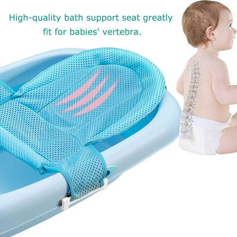 Baby Bath Tub Portable Non-slip Mesh Bathtub Newborn Infants Toddlers Spine Protection Pad Folding Bath Mat Bath Tub Seat Support Baby Sink Bath P...