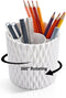Pen Holder for Desk, 5 Slots 360 Degree Rotating Pencil Holder Makeup Brush Holder, Multifunctional Pen Organizer for Home, Office, Kids and Schoo...