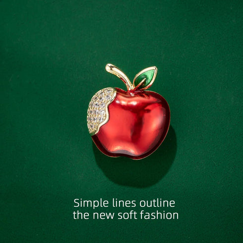Red Apple Crystal Brooch Pins for Women Fashion, Rhinestone Women's Brooches,Birthday Gift 2210019-??...