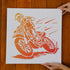 Motocross Stencils 11.8×11.8inch Large Square Motorcycle Stencil Template with Paint Brush on Wood, Canvas, Paper, Fabric, Wall and Furniture...