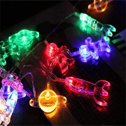 20 LED Children's Room LED String Light Astronaut Spaceship Rocket Pendants Holiday Party Lights Wall Window Nursery or Kids room Decor Wedding Ar...