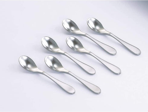 Knork Stainless Steel Demitasse Spoon (Set of 6), Matte Silver, Tiny Coffee-Appetizer Specialty Spoons, Specialty Demitasse...