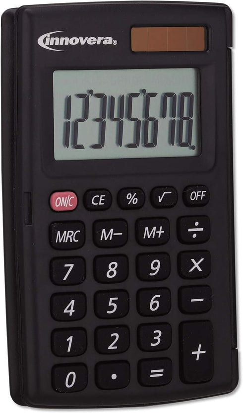 Innovera 15921 15921 Pocket Calculator with Hard Shell Flip Cover, 8-Digit, LCD...