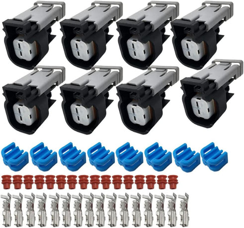 8PCS Performance 60131 Fuel Injector Connector Kit Compatible with EV6/USCar Style Injectors...
