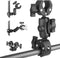 Super Clamp Double Camera Clamp, Double Mount Clamp Bracket Magic Arm Double Ball Head, Crab Plier Clip Bracket with Ballhead for Light Stand, Pho...
