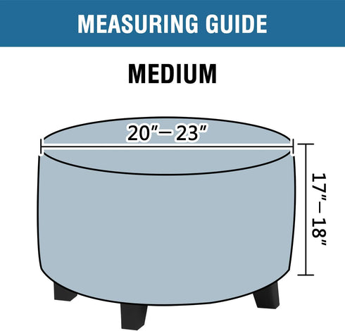 H.VERSAILTEX Round Ottoman Slipcover Ottoman Covers Slipcover Footstool Protector Covers Storage Stool Ottoman Covers Stretch with Elastic Bottom,...