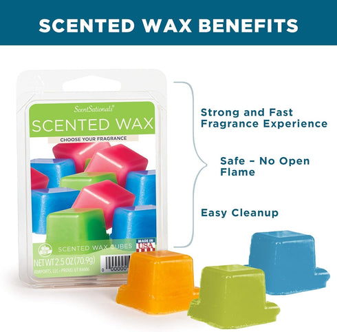 Scentsationals Wax Melts, Wax Cubes Strong Scent - Honeysuckle Nectar - Long Lasting Scented Melts for Warmer, 10oz (24-Cubes)...