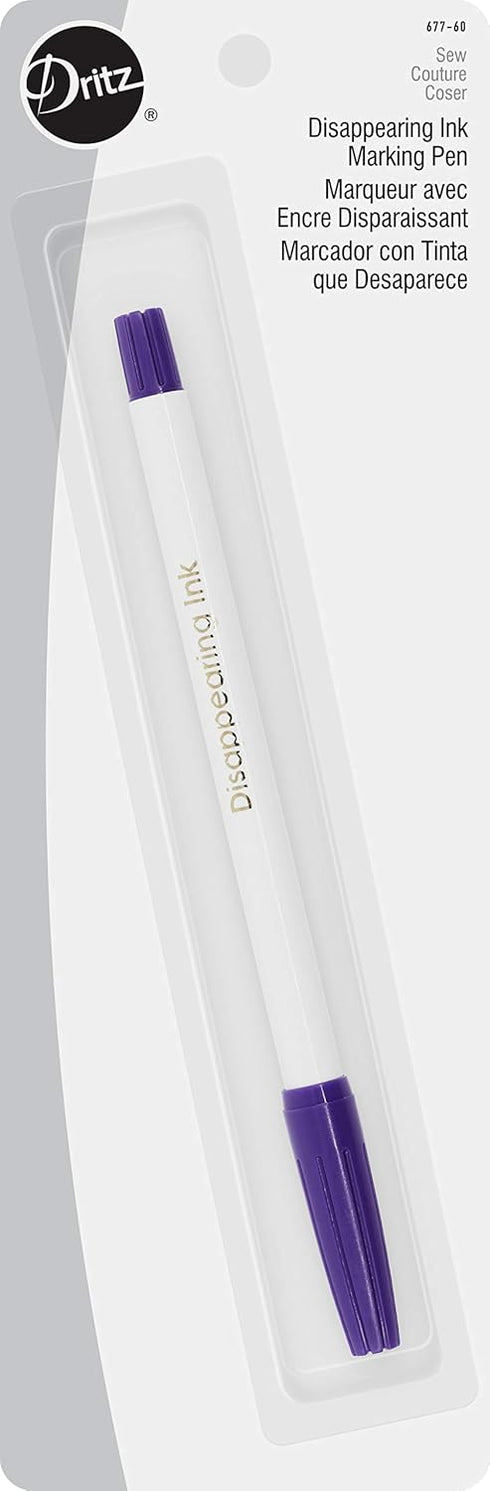Dritz 677-60 Disappearing Ink Marking Pen, Purple, 8.75 x 2.88 x 0.63...