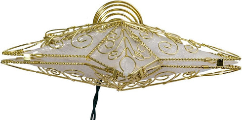 Kurt Adler UL1881 10 Light 8.5-Inch Gold Reflector Star Treetop...